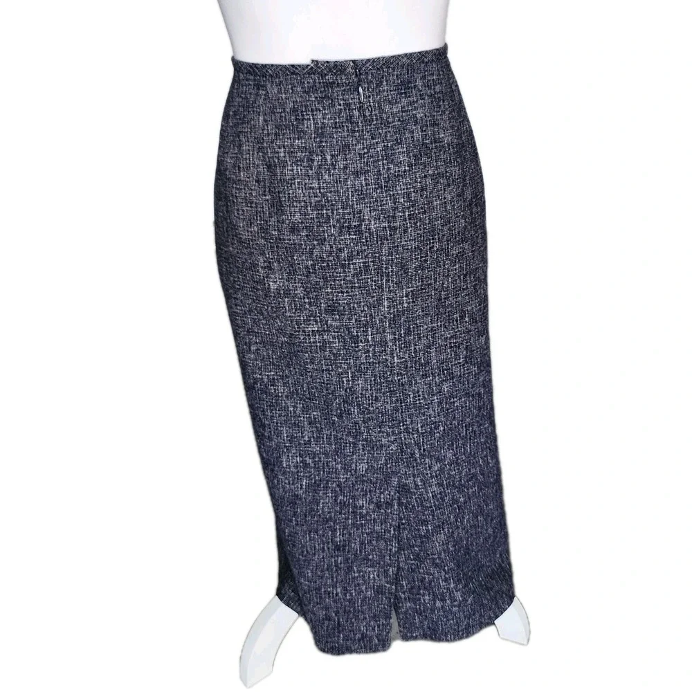 Preston & York 2pc‎ Skirt Suit Set Womens 12 Blue White Business Career Office
